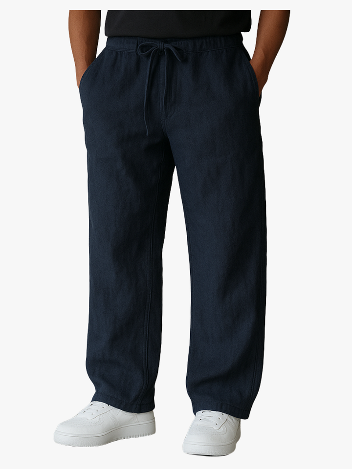 PANTALON EN LIN À CORDON POUR HOMME