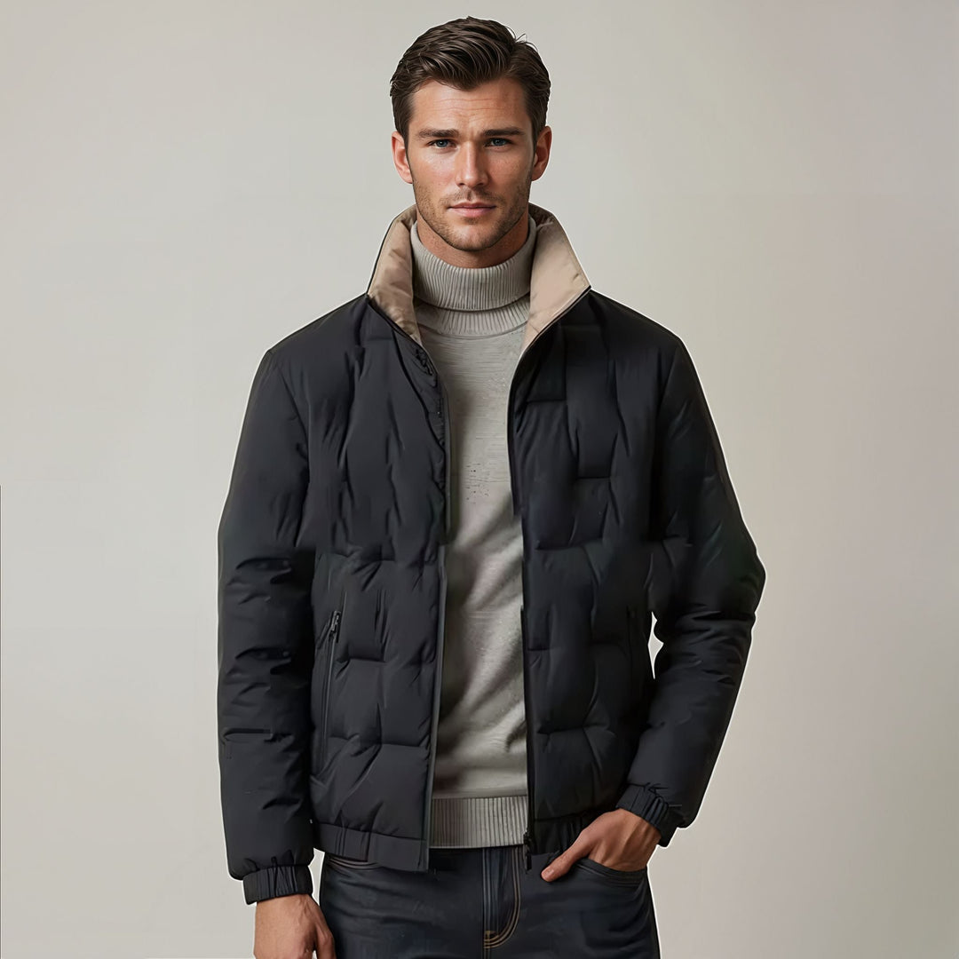VESTE NOIRE MATELASSÉE POUR HOMME