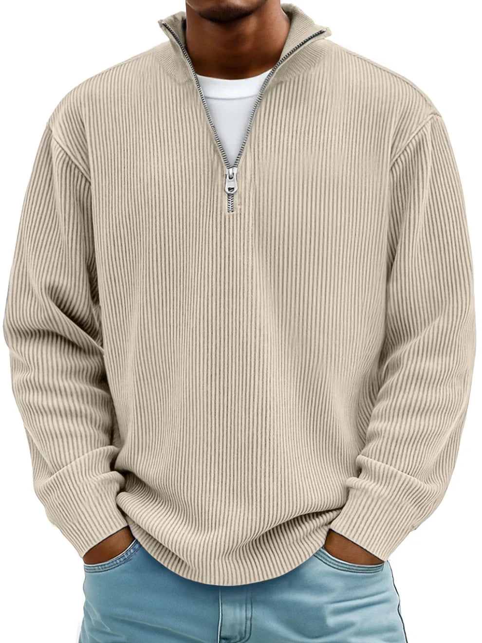 PULL TENDANCE AVEC ZIP MOYEN HOMME
