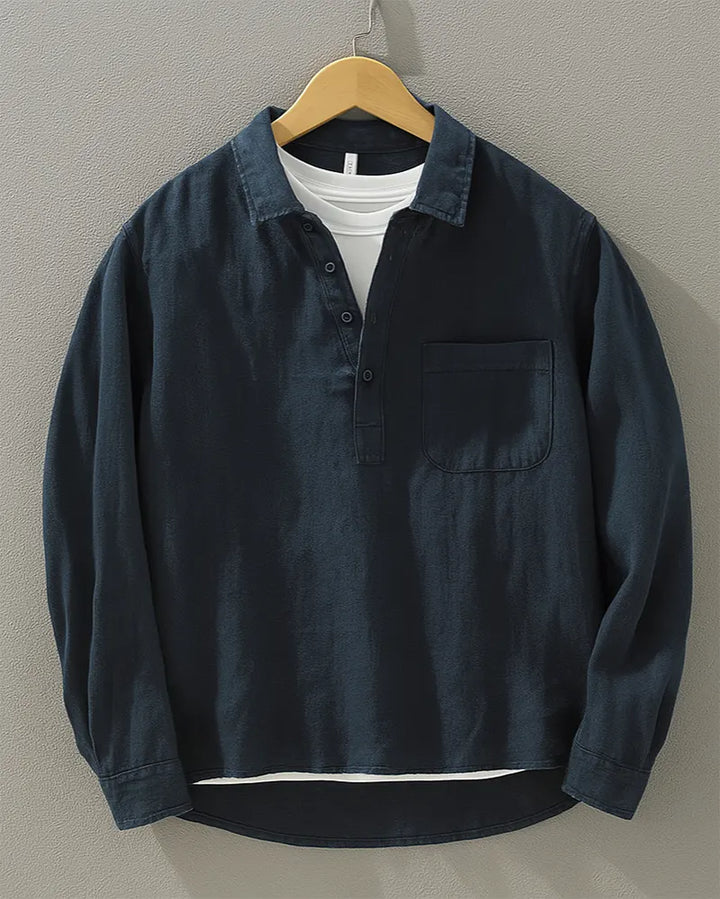 CHEMISE DEMI-PATTE BOUTONNÉE POUR HOMME