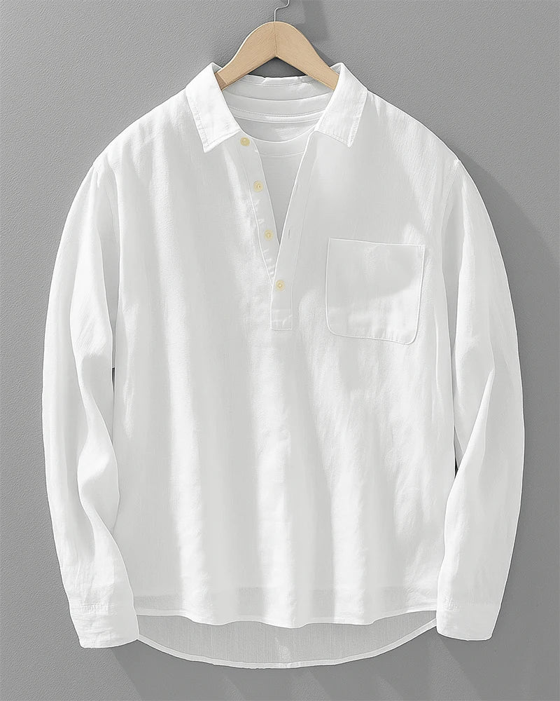 CHEMISE DEMI-PATTE BOUTONNÉE POUR HOMME
