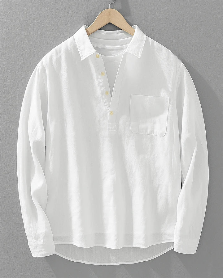 CHEMISE DEMI-PATTE BOUTONNÉE POUR HOMME