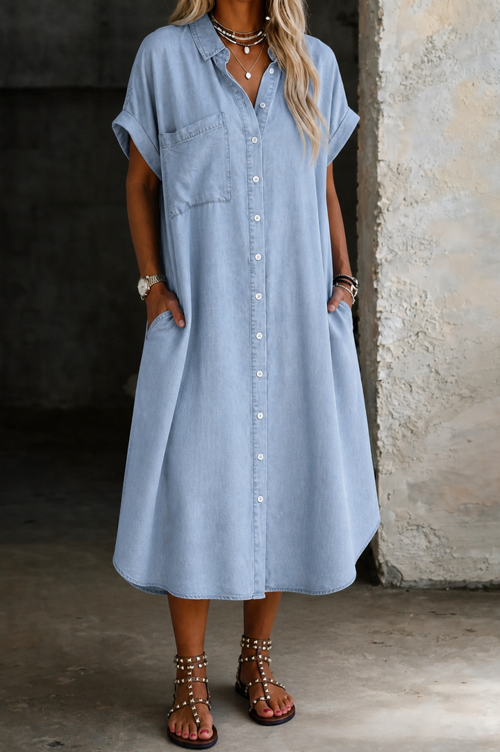 ADÈLE | Robe-Chemise en Jean Léger