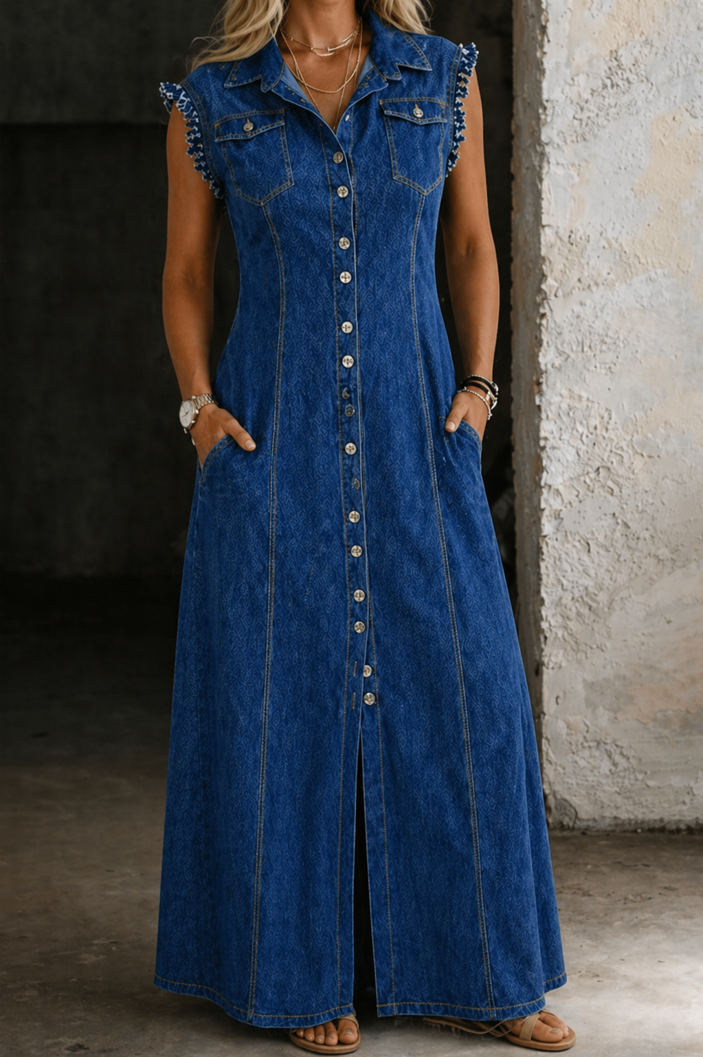 CAPUCINE | Robe en Jean Boutonnée