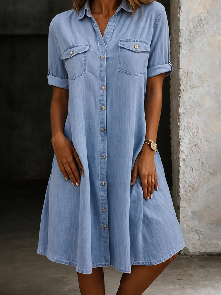 LUCIENNE | Robe Mi-Longue en Jean