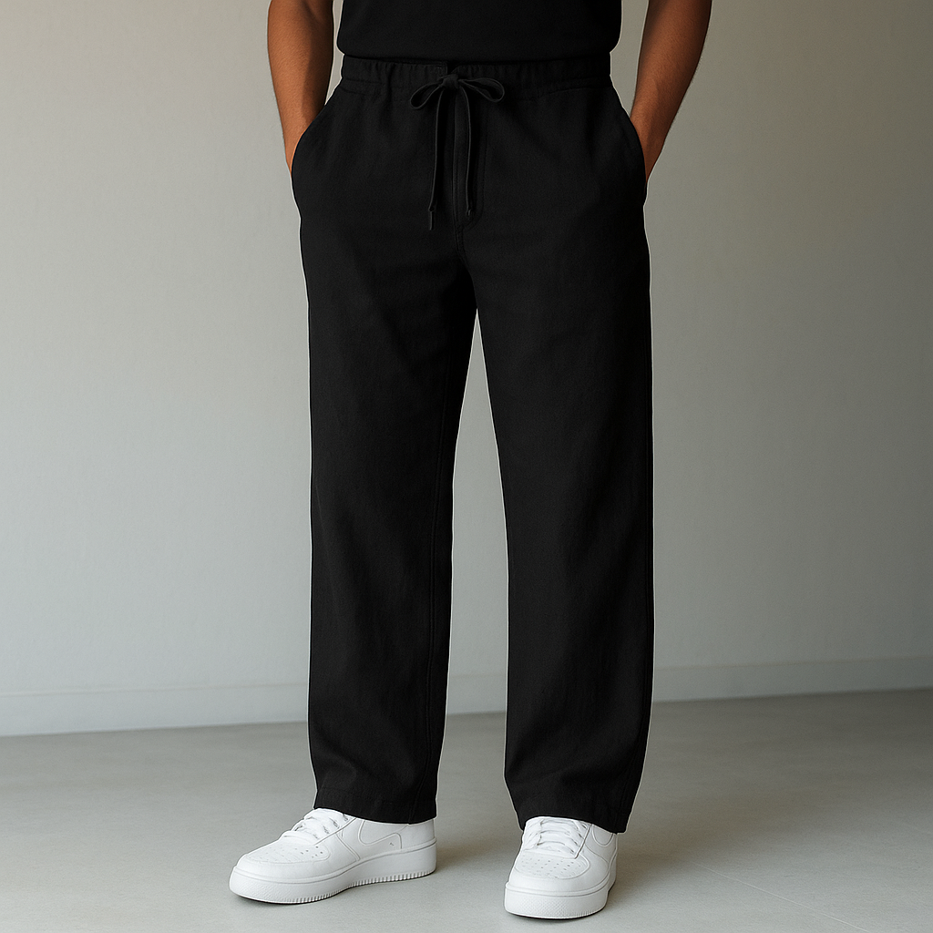 PANTALON EN LIN À CORDON POUR HOMME