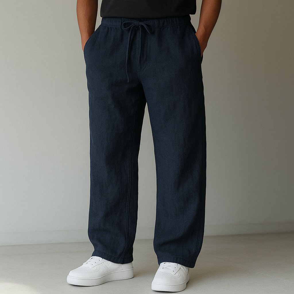 PANTALON EN LIN À CORDON POUR HOMME
