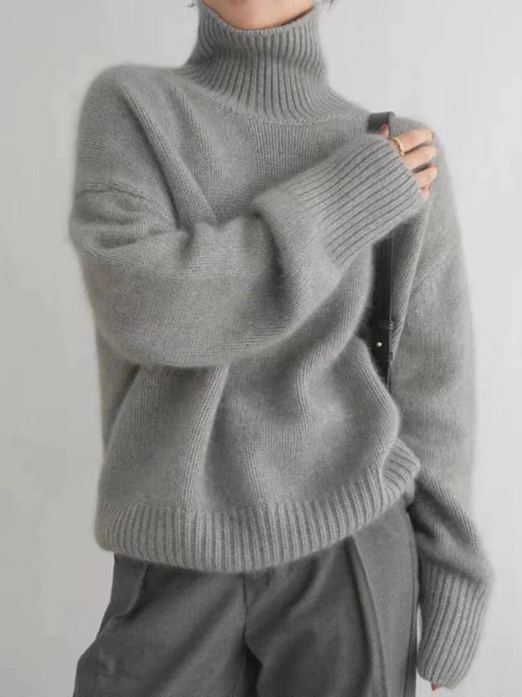 Élise | Pull en cachemire col roulé