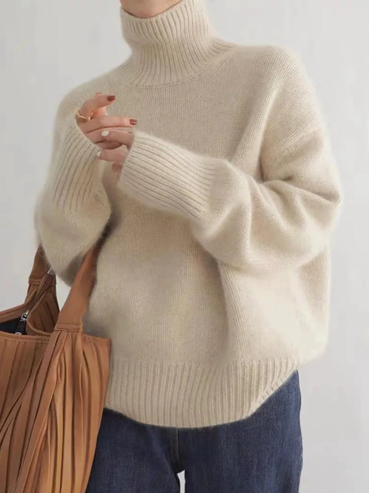 Élise | Pull en cachemire col roulé