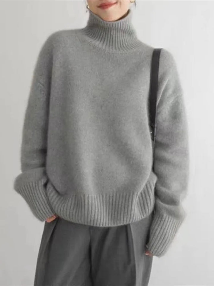 Élise | Pull en cachemire col roulé