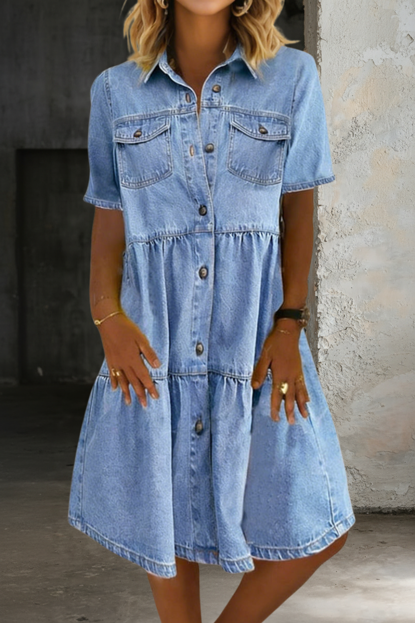 APOLLINE | Robe Mi-Longue en Jean