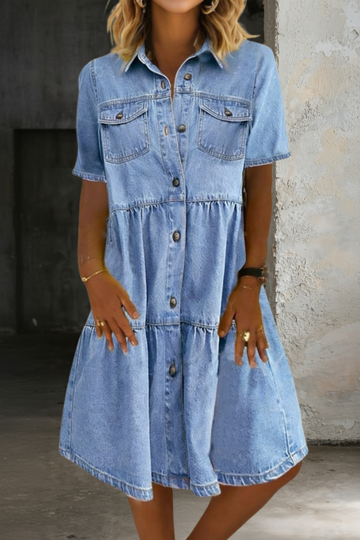 APOLLINE | Robe Mi-Longue en Jean