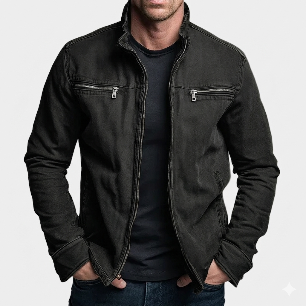 LOUIS | Veste zippée en coton lavé — coupe relâchée mi-saison
