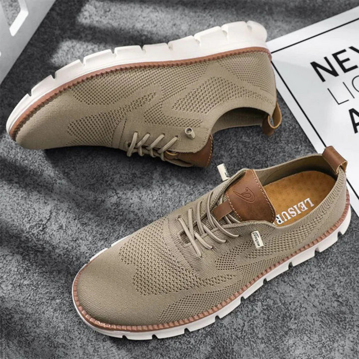 ÉDOUARD | Sneakers confort en maille — renforts cuir