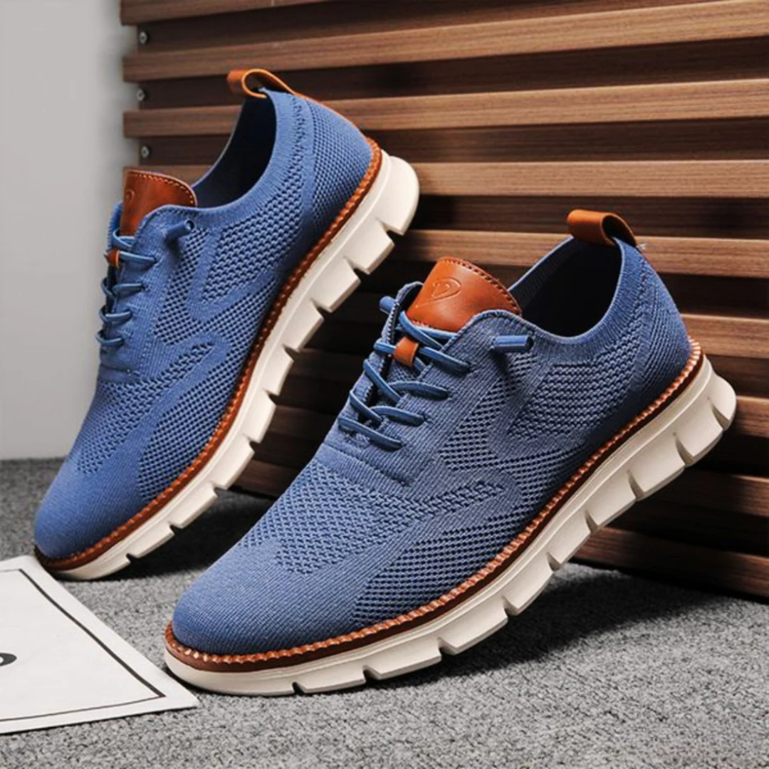ÉDOUARD | Sneakers confort en maille — renforts cuir