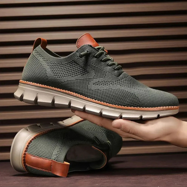 ÉDOUARD | Sneakers confort en maille — renforts cuir