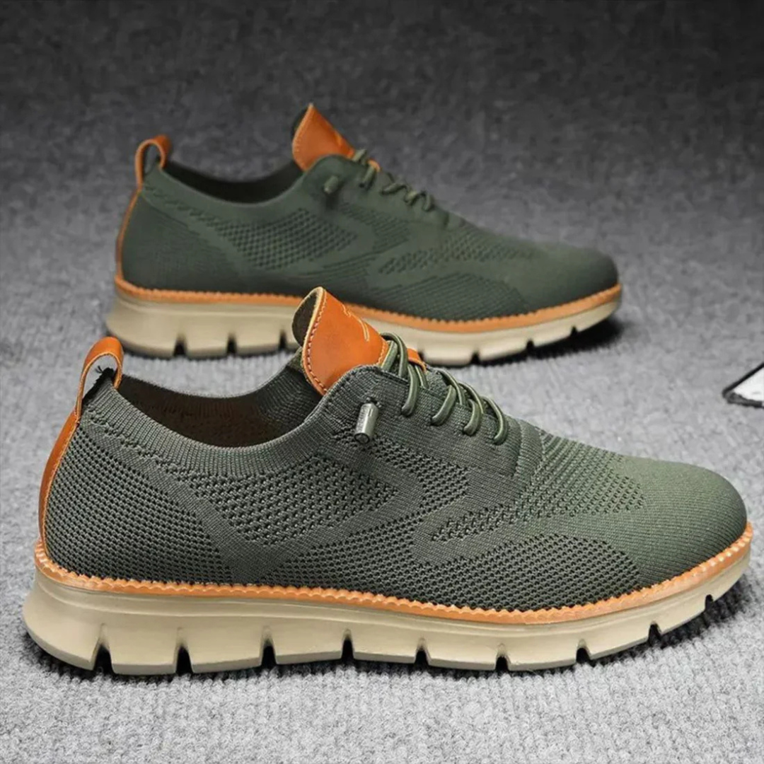 ÉDOUARD | Sneakers confort en maille — renforts cuir