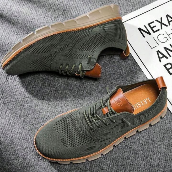 ÉDOUARD | Sneakers confort en maille — renforts cuir