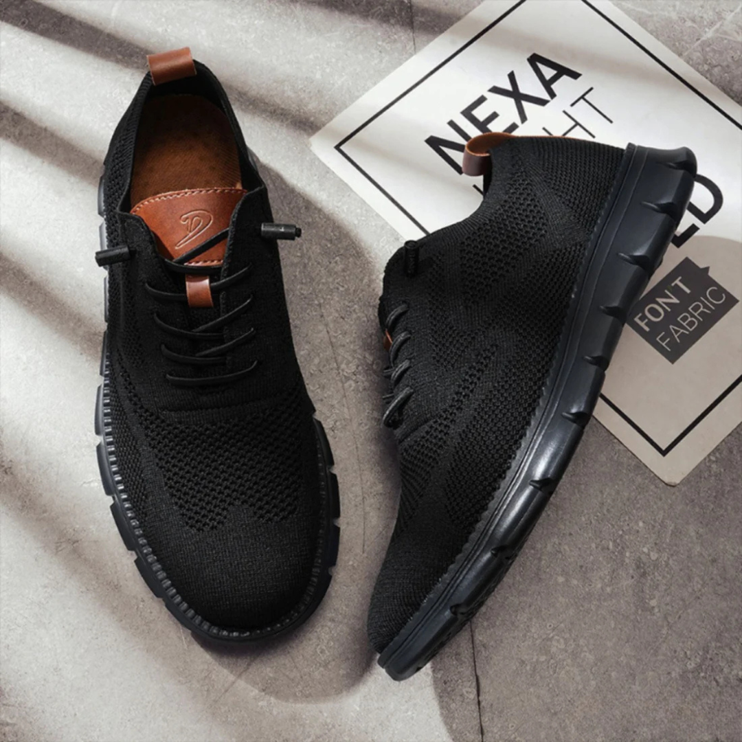 ÉDOUARD | Sneakers confort en maille — renforts cuir