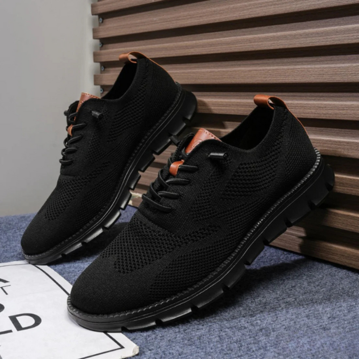 ÉDOUARD | Sneakers confort en maille — renforts cuir