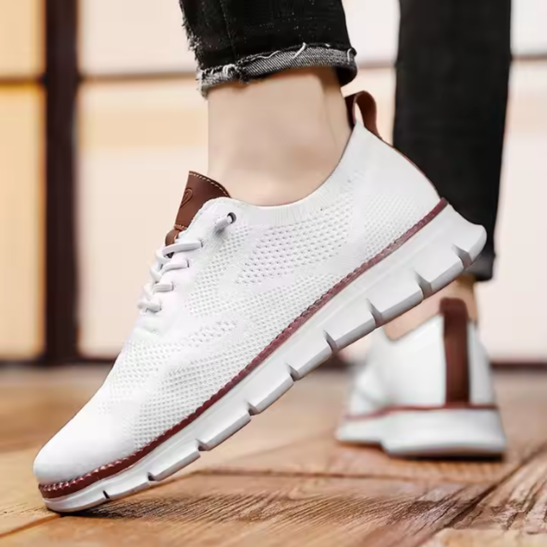 ÉDOUARD | Sneakers confort en maille — renforts cuir