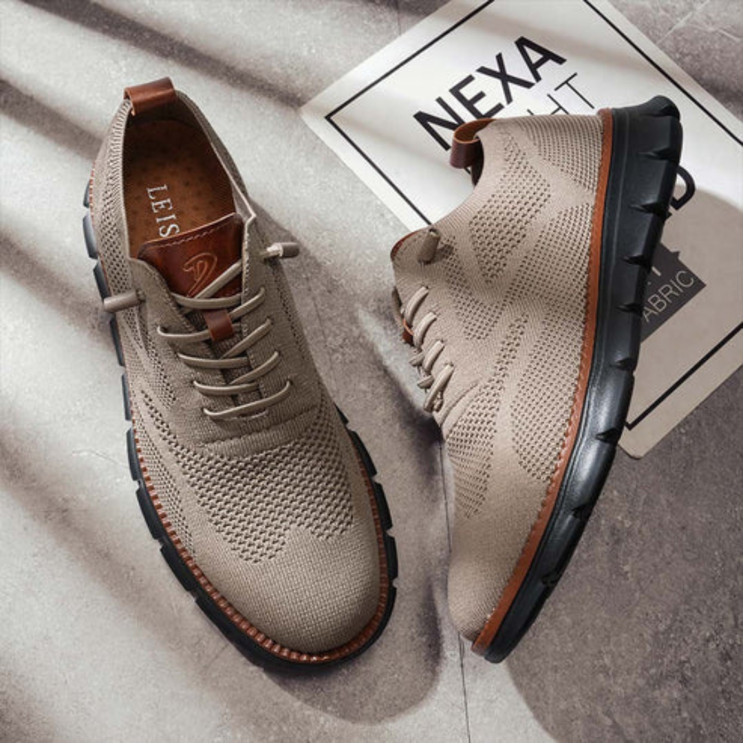 ÉDOUARD | Sneakers confort en maille — renforts cuir