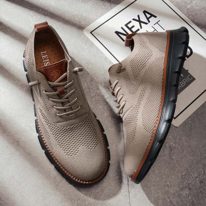 ÉDOUARD | Sneakers confort en maille — renforts cuir