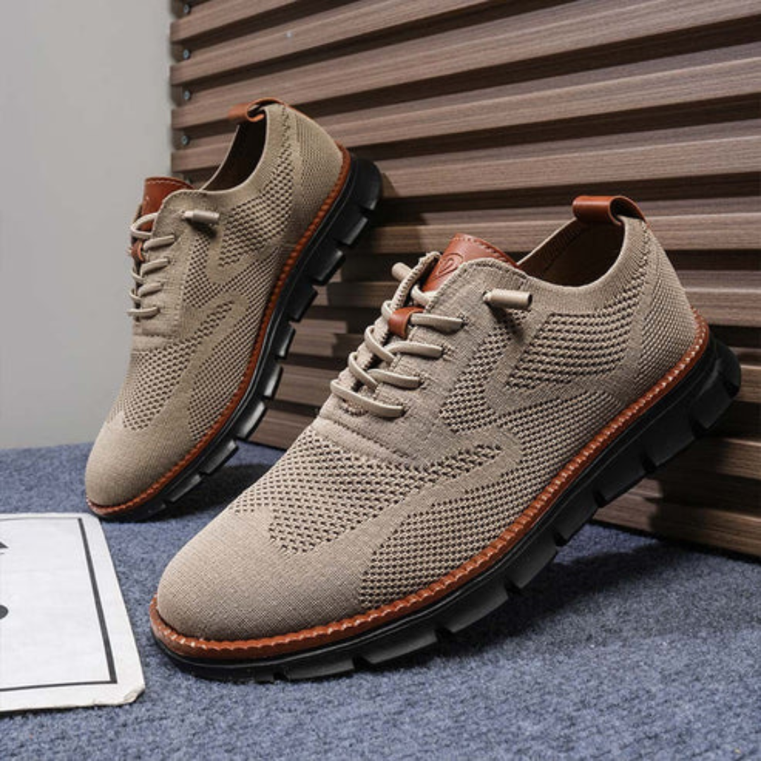 ÉDOUARD | Sneakers confort en maille — renforts cuir