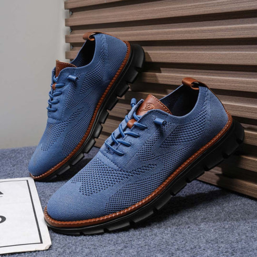 ÉDOUARD | Sneakers confort en maille — renforts cuir