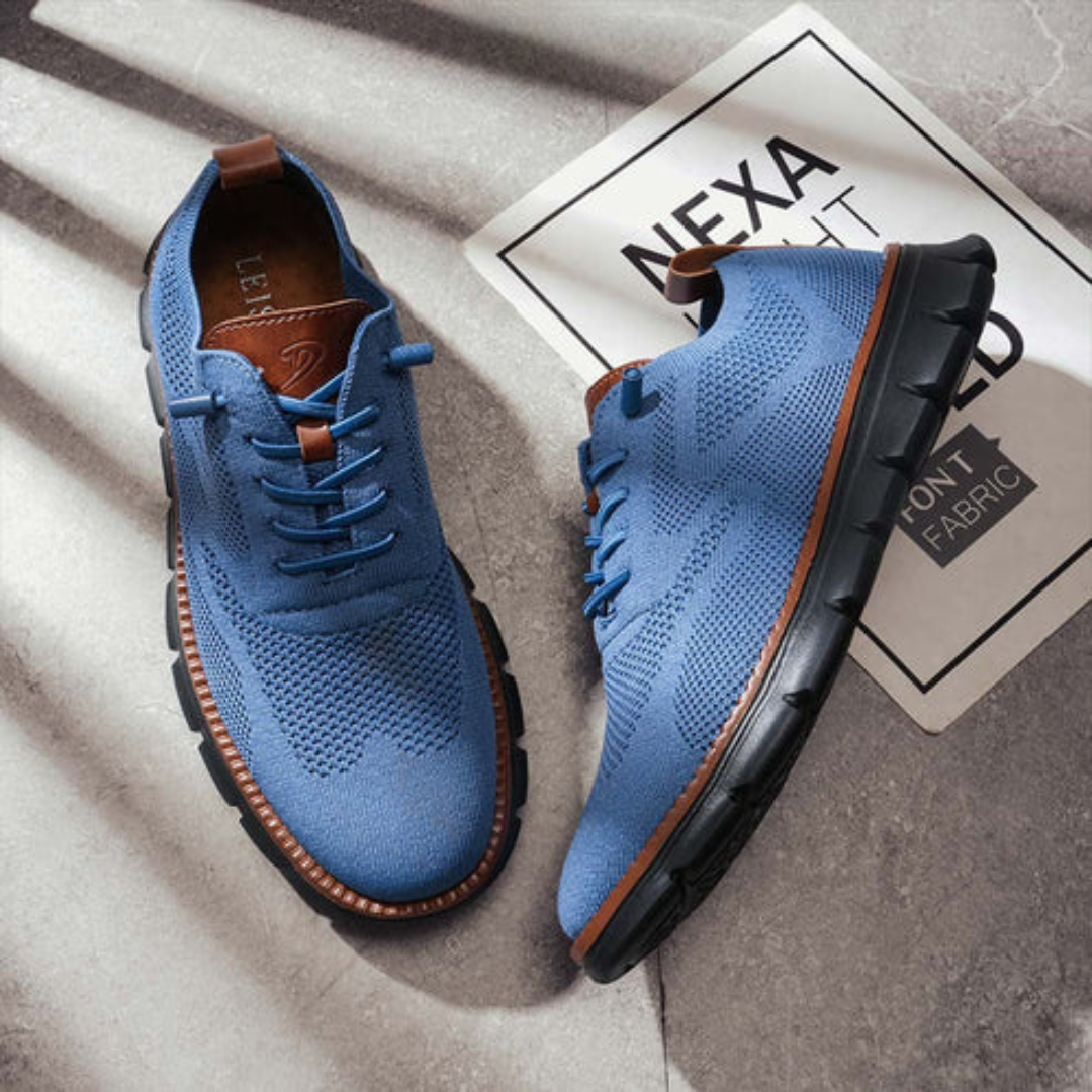 ÉDOUARD | Sneakers confort en maille — renforts cuir