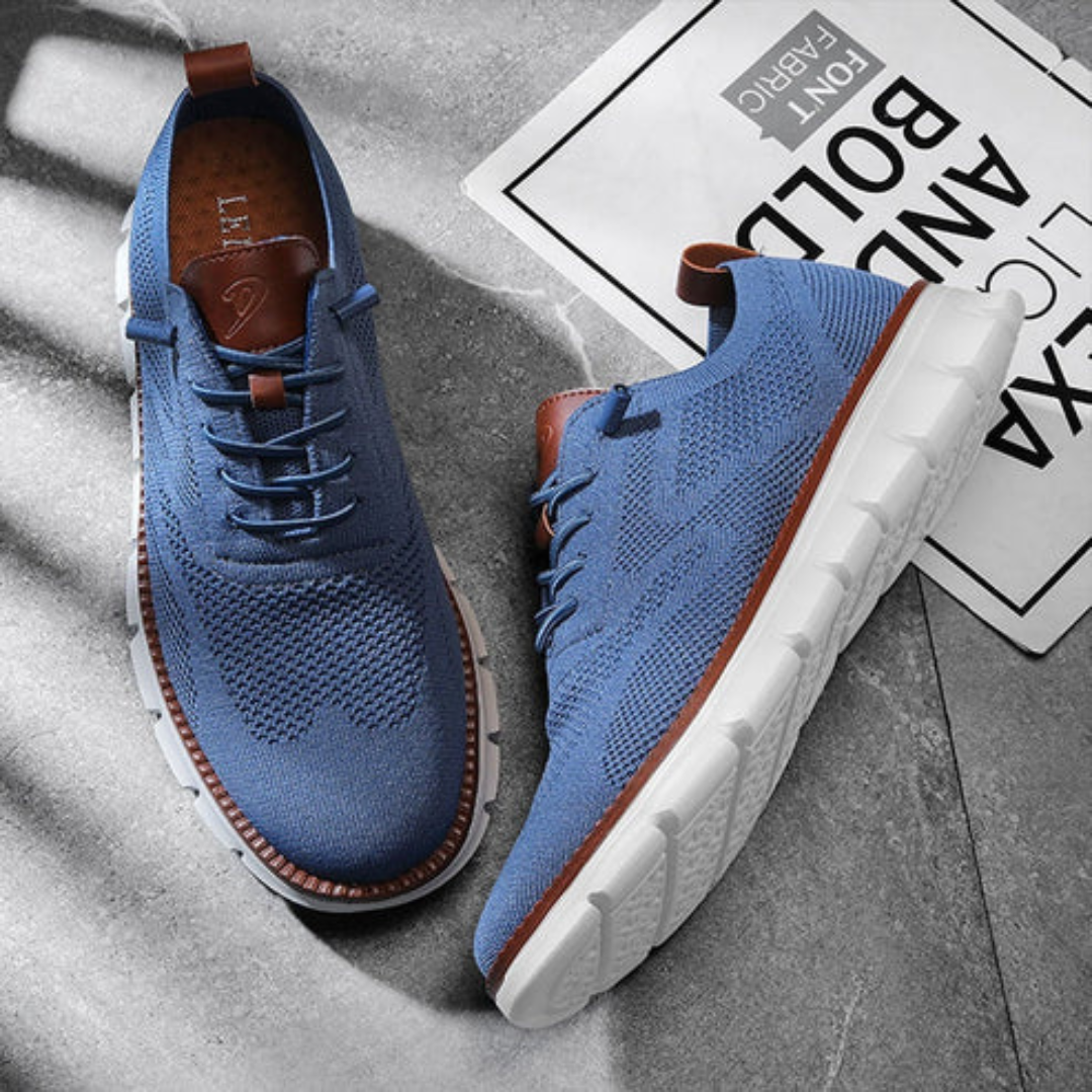 ÉDOUARD | Sneakers confort en maille — renforts cuir