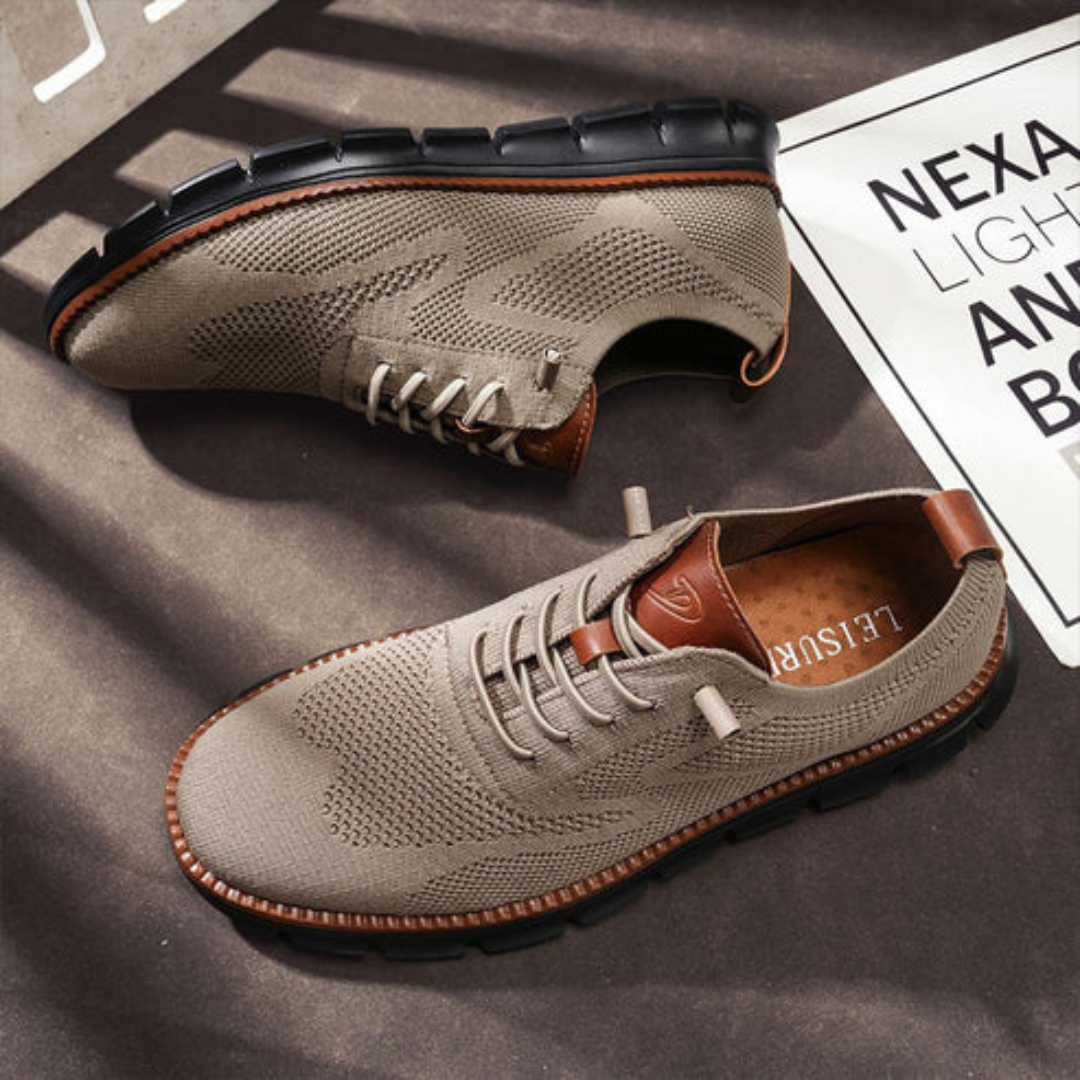 ÉDOUARD | Sneakers confort en maille — renforts cuir