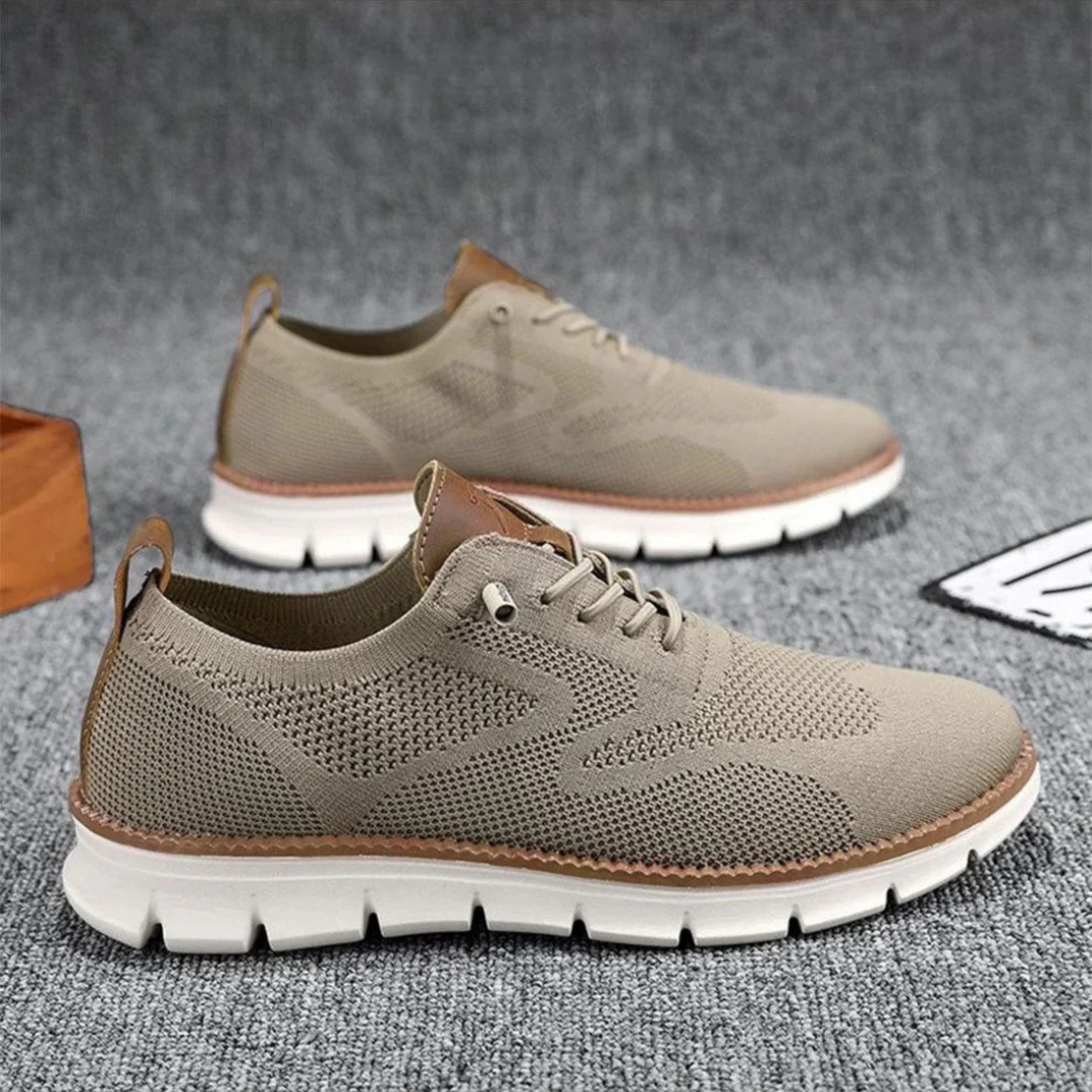 ÉDOUARD | Sneakers confort en maille — renforts cuir