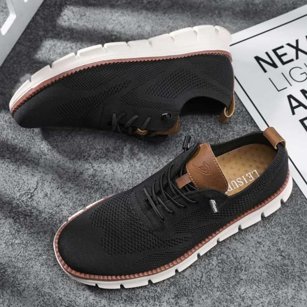 ÉDOUARD | Sneakers confort en maille — renforts cuir