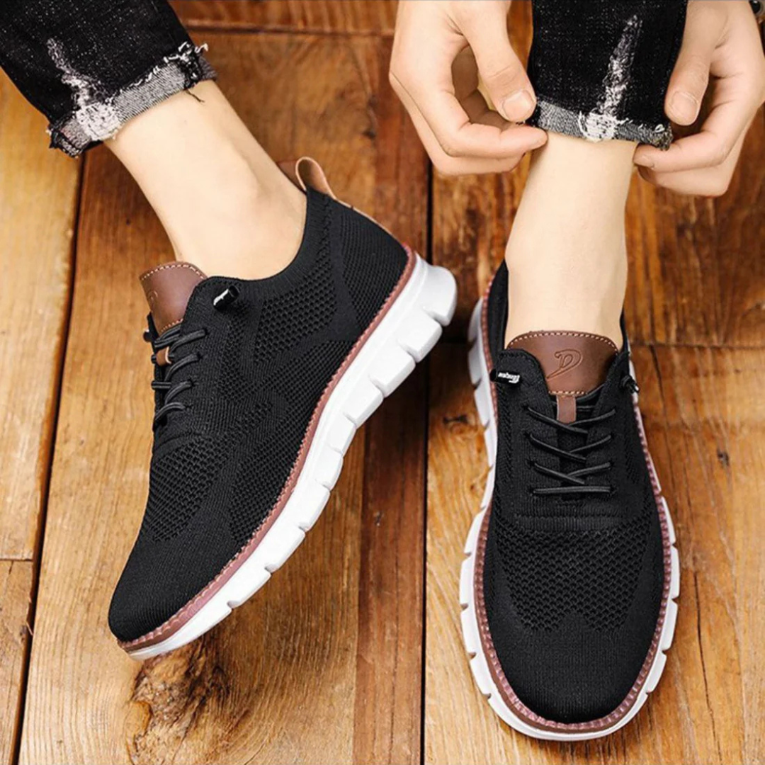ÉDOUARD | Sneakers confort en maille — renforts cuir