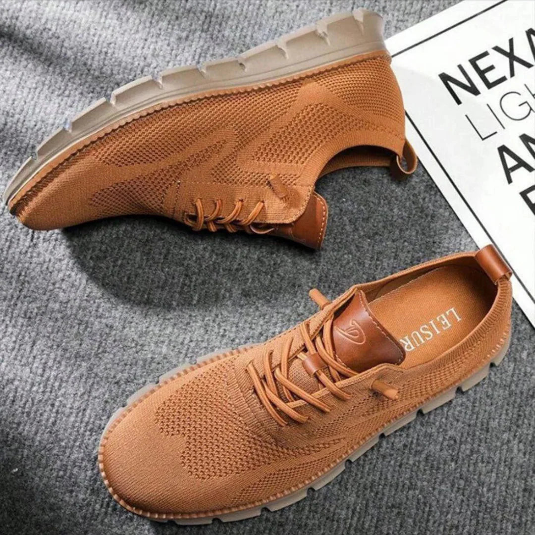 ÉDOUARD | Sneakers confort en maille — renforts cuir