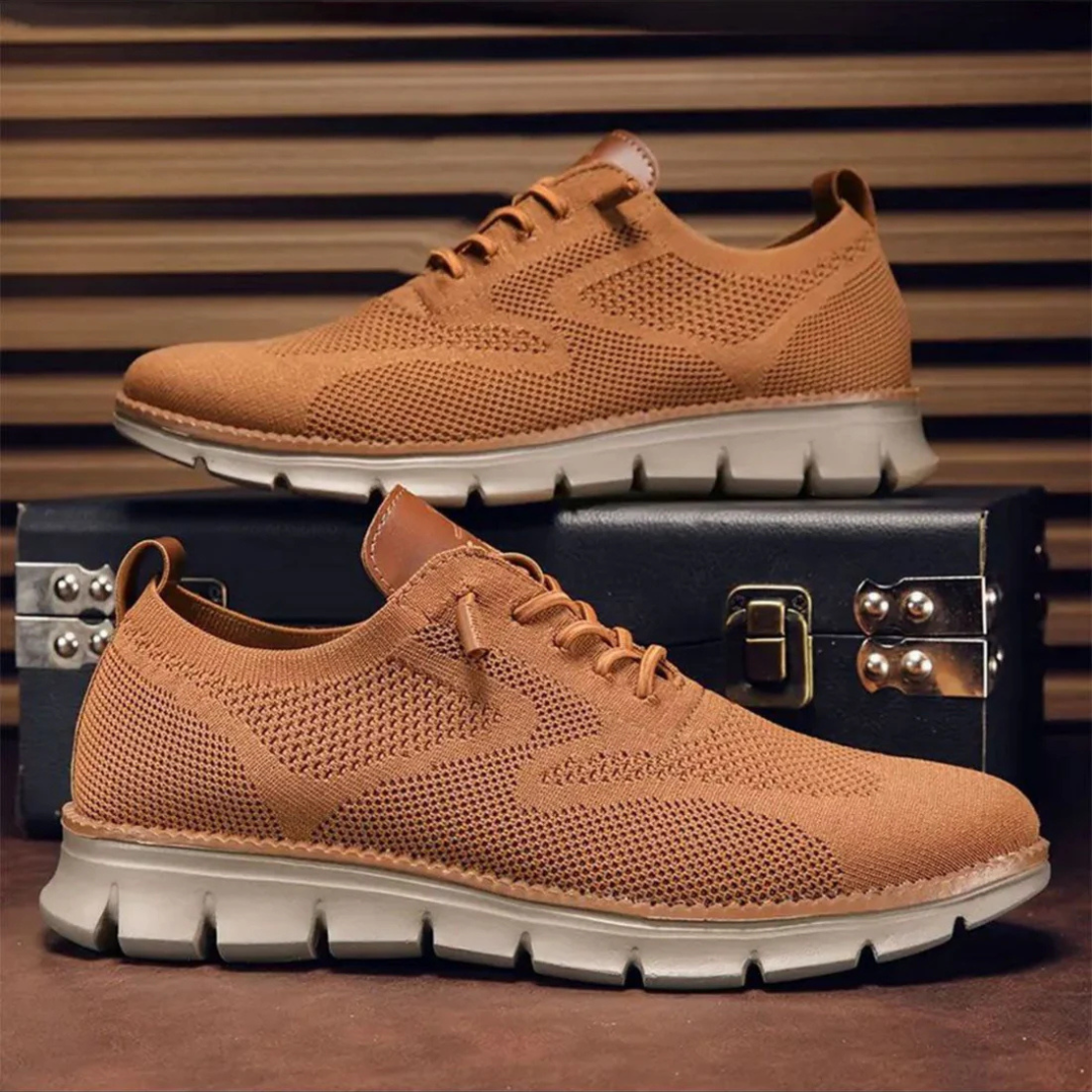 ÉDOUARD | Sneakers confort en maille — renforts cuir