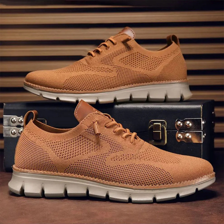ÉDOUARD | Sneakers confort en maille — renforts cuir