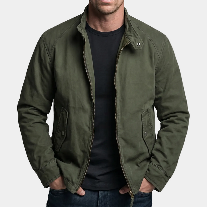 BARNABÉ | Veste utility en coton brossé — col officier et poches à pression