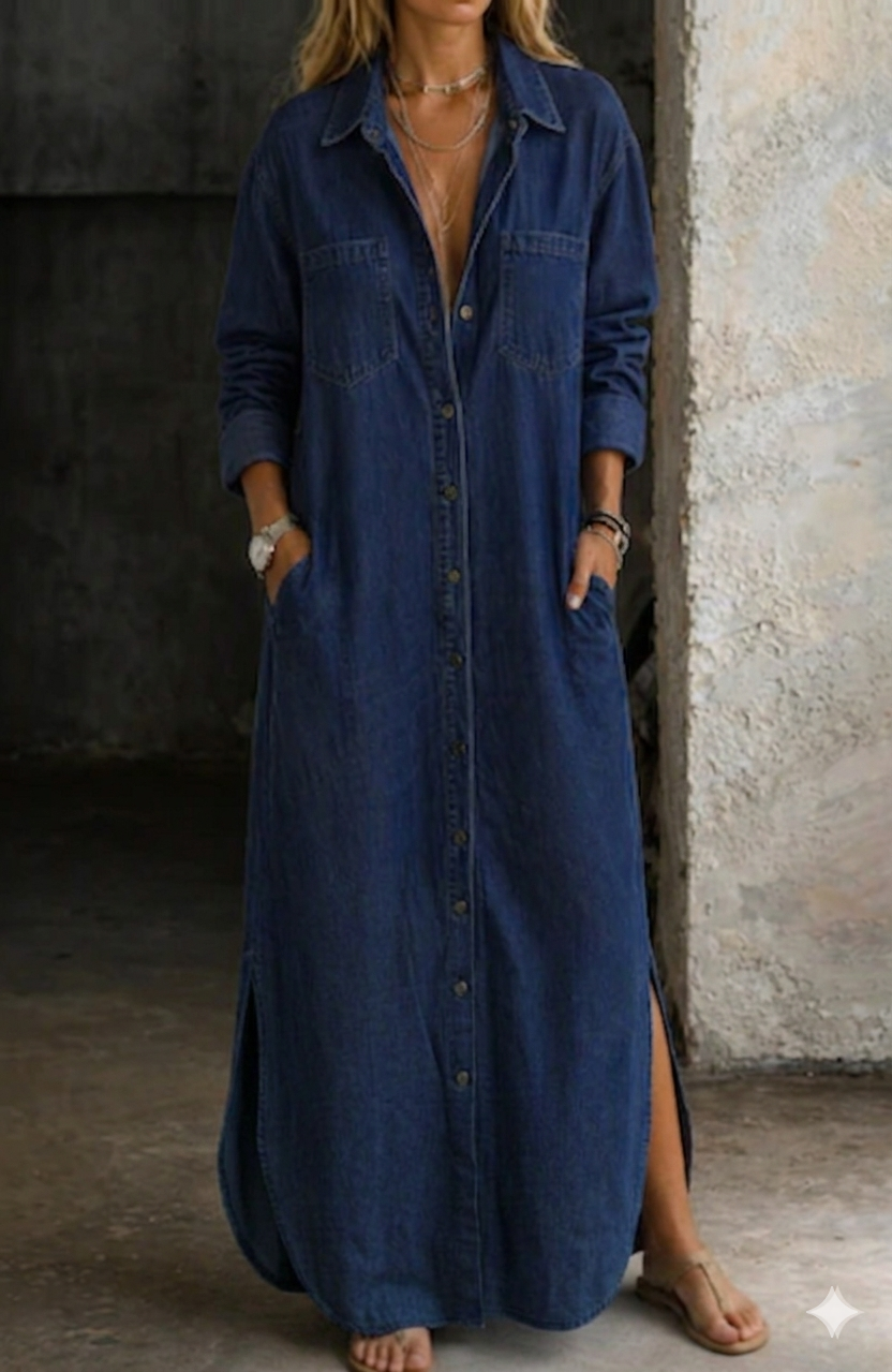 NOÉMIE | Robe-Chemise en Jean Boutonnée