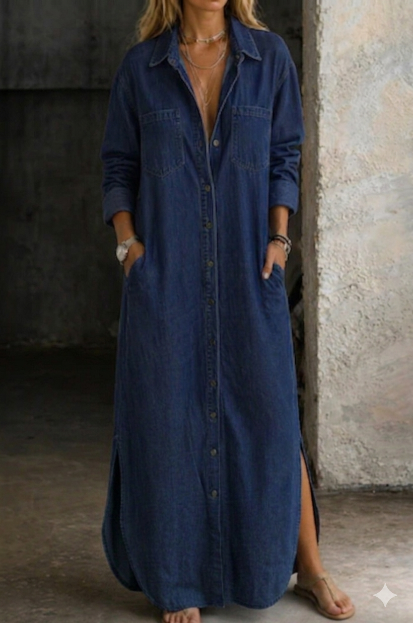 NOÉMIE | Robe-Chemise en Jean Boutonnée