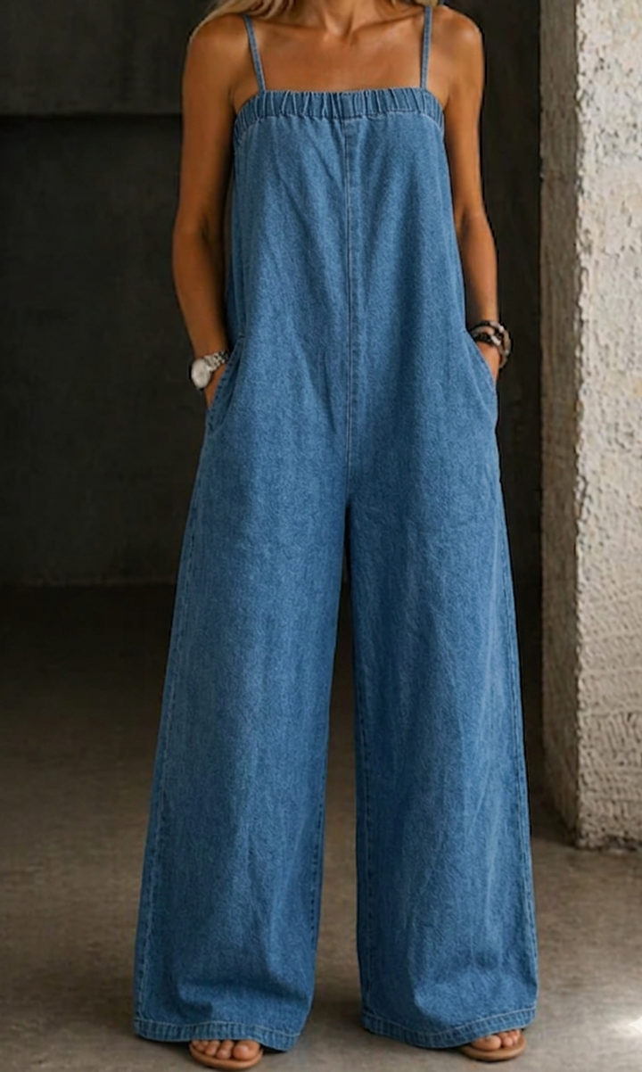 GABRIELLE | Combinaison en Jean Jambe Large