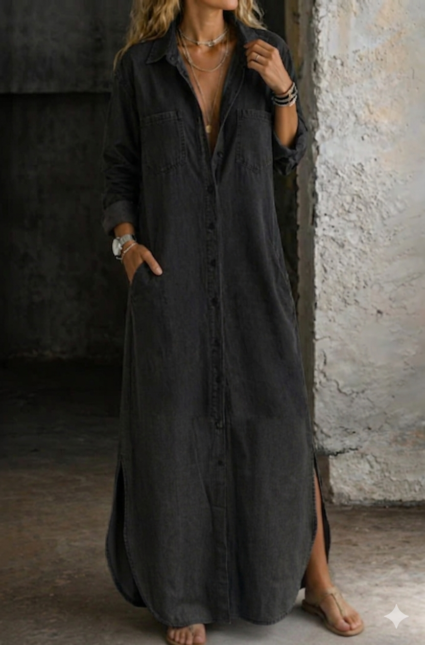 NOÉMIE | Robe-Chemise en Jean Boutonnée