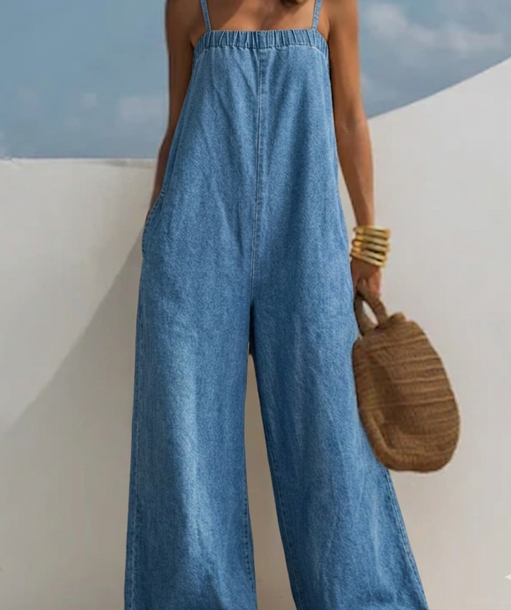 GABRIELLE | Combinaison en Jean Jambe Large