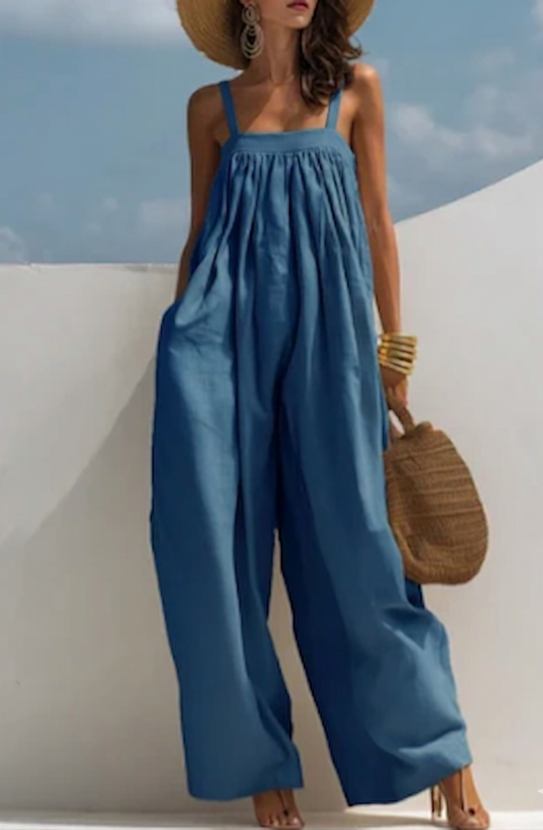 GABRIELLE | Combinaison en Jean Jambe Large