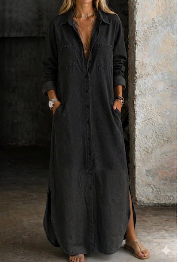 NOÉMIE | Robe-Chemise en Jean Boutonnée