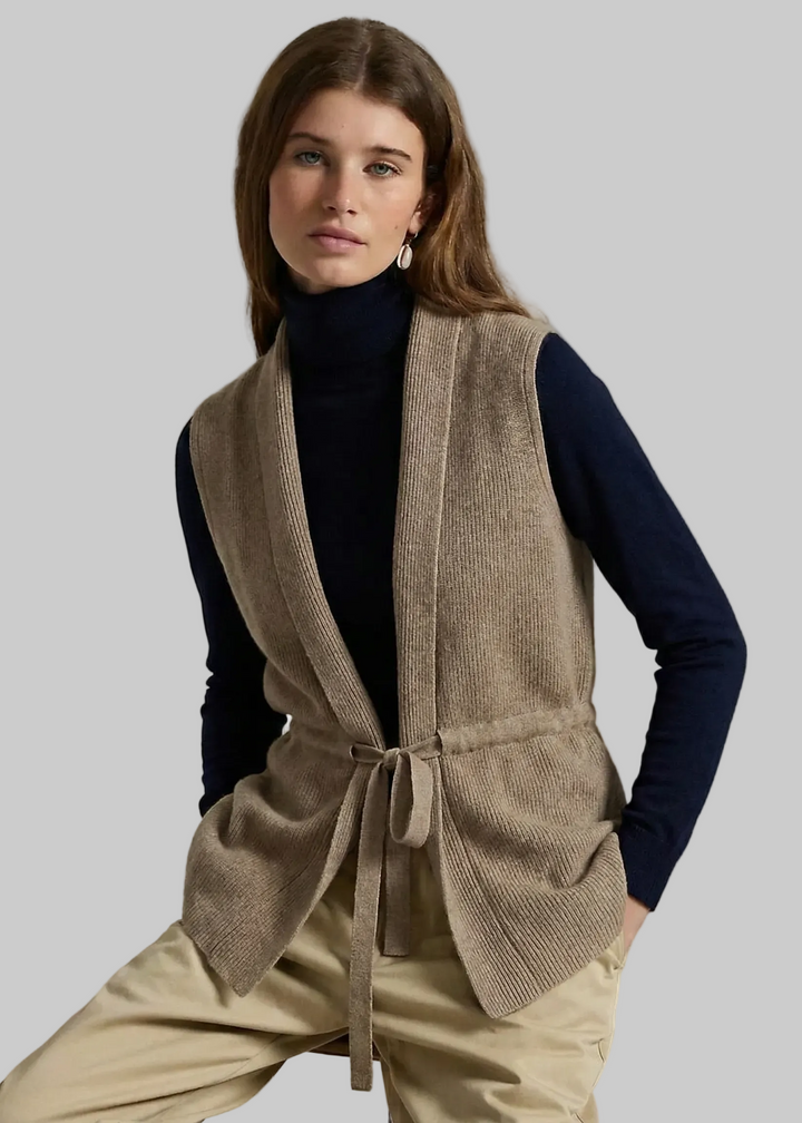 Nadine | Gilet en cachemire sans manches ceinturé