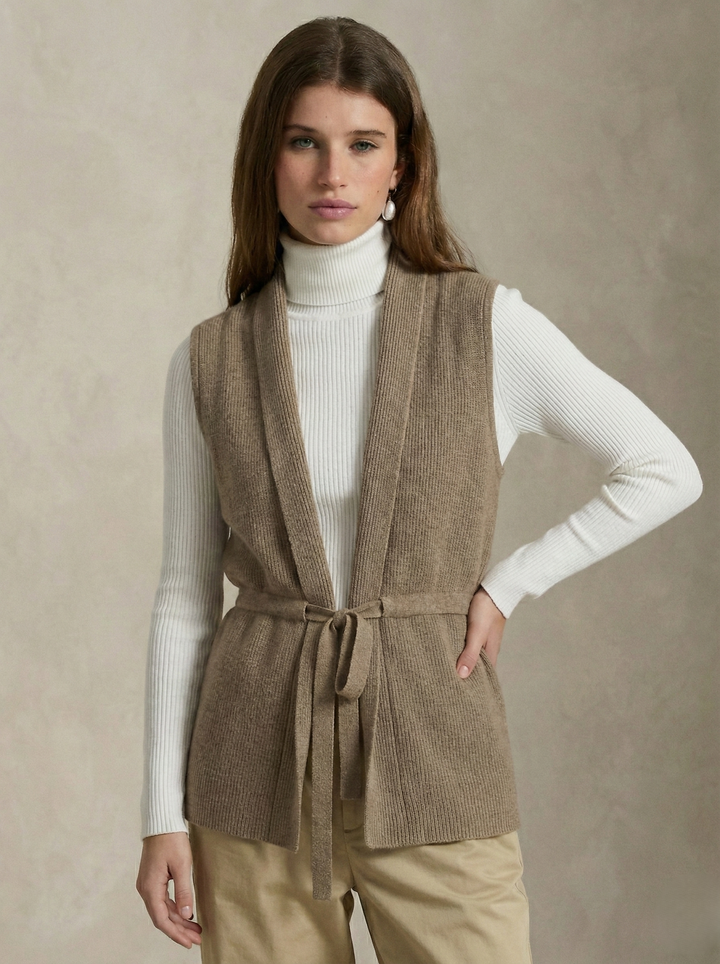 Nadine | Gilet en cachemire sans manches ceinturé