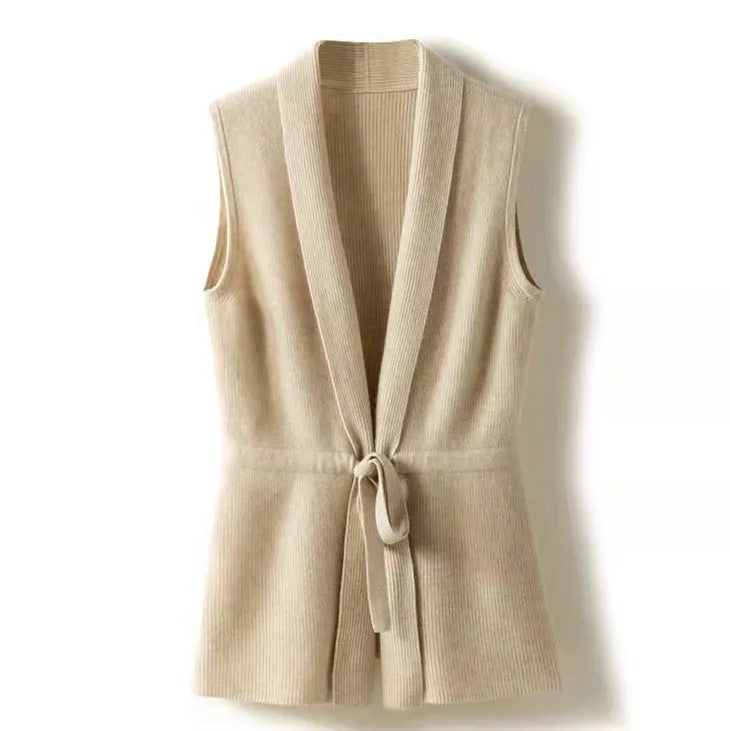 Nadine | Gilet en cachemire sans manches ceinturé