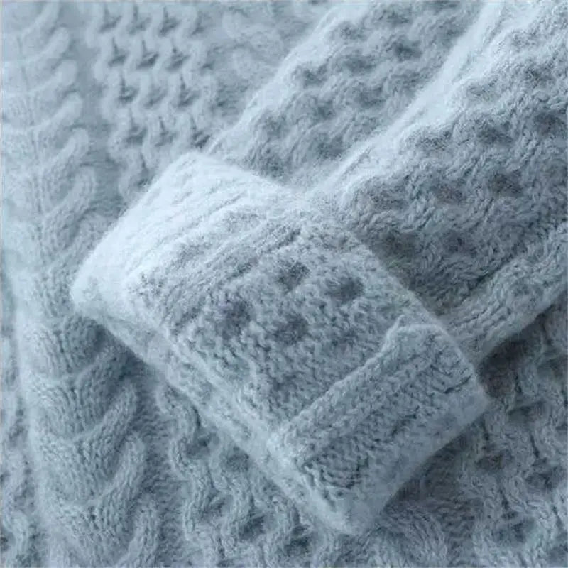 Louise | Pull en cachemire col montant à torsades